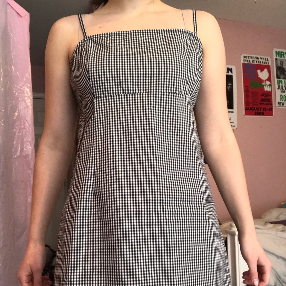 Garage Checkered Babydoll Dress